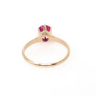 Ruby Solitaire Ring - Retro 10k Yellow Gold Round Faceted .92 CT Red Stone - Circa 1940s Size 7 July Birthstone OB Solitaire Fine Jewelry
