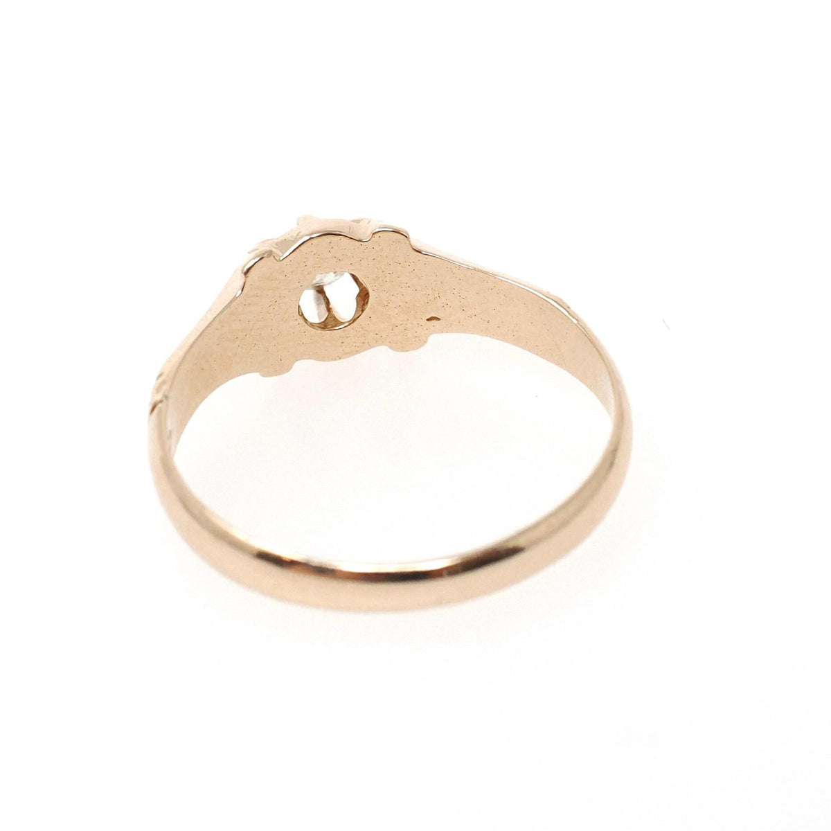 Antique Diamond Ring - Edwardian 14k Yellow Gold .15 CT Old Mine Cut Belcher Engagement Solitaire - Circa 1910s Size 6.75 Fine Jewelry