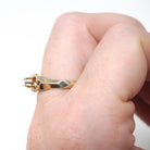 Vintage Diamond Ring - Mid Century 14k Yellow Gold Natural .08 CT Buttercup Solitaire - Circa 1950s Size 7.75 Knife Edge Flower Fine Jewelry