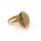 Letters "SLR" Signet Ring - Contemporary 14k Yellow Gold Oval Monogram Initials - Circa 2000's Era Size 7 Engraved Minimalist Fine Jewelry