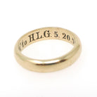 Dated 1871 Wedding Band - Victorian 14k Yellow Gold Mizpah Engraved "R.W.W. to H.L.G 5 20 71" Half Round Ring - Size 4.75 Fine Jewelry