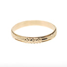 Vintage Flower Band - Art Deco 10k Yellow Gold Floral Eternity Design Wedding Ring - Circa 1930s Size 12 Nature Pattern 3.35 MM Fine Jewelry