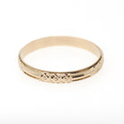 Vintage Flower Band - Art Deco 10k Yellow Gold Floral Eternity Design Wedding Ring - Circa 1930s Size 12 Nature Pattern 3.35 MM Fine Jewelry