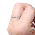 Eternity Diamond Wedding Band - Art Deco Platinum & Gold Natural .46 CTW Wedding Bridal Stacking Ring - Circa 1930s Size 6 1/4 Fine Jewelry