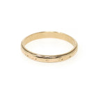 Vintage Eternity Band - Art Deco 14k Yellow Gold 3.0 mm Orange Blossom Milgrain Engraved Ring - Circa 1930s Size 9 3/4 Fine Bridal Jewelry