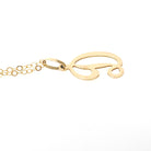 Letter "D" Charm - Contemporary 14k Yellow Gold Single Cursive Initial Necklace Pendant - Circa 1990s Era Petite Dainty Fine Name Jewelry