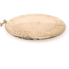 Letter "C" Locket - Edwardian Gold Filled Engraved Designs Oval Keepsake Pendant Necklace - Circa 1910s Era Large Statement Initial Jewelry