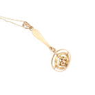 Antique Diamond Pendant - Edwardian 10k Yellow Gold .02 CT Lavalier Necklace - Circa 1910s Buttercup Flower Fine April Birthstone Jewelry