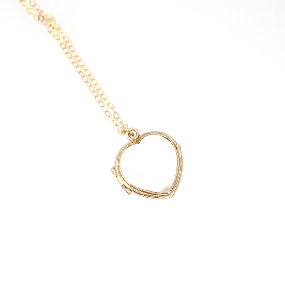 Edwardian Heart Locket - Antique 14k Yellow Gold Clear Glass Fob Pendant Necklace - Circa 1900s Era Memory Keepsake Fine Statement Jewelry