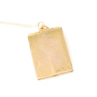 Art Deco Locket - Vintage Gold Filled Rectangular Pinstripe Designs Pendant Necklace - Circa 1930s Era Photograph Statement Fob Jewelry