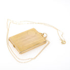 Art Deco Locket - Vintage Gold Filled Rectangular Pinstripe Designs Pendant Necklace - Circa 1930s Era Photograph Statement Fob Jewelry