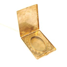 Art Deco Locket - Vintage Gold Filled Rectangular Pinstripe Designs Pendant Necklace - Circa 1930s Era Photograph Statement Fob Jewelry