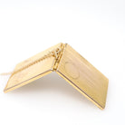 Art Deco Locket - Vintage Gold Filled Rectangular Pinstripe Designs Pendant Necklace - Circa 1930s Era Photograph Statement Fob Jewelry