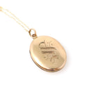 Antique Celestial Locket - Edwardian Era Gold Filled Star Incised Diamond Oval Keepsake Pendant - Circa 1900s Letter "S" Photograph Jewelry