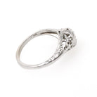 Vintage Diamond Ring - Art Deco 18k White Gold Natural .10 CT Transitional Brilliant Hex Engagement - Circa 1930s Size 5 Fine Bridal Jewelry