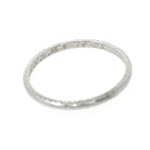Art Deco Wedding Ring - Vintage 18k White Gold Eternity Engraved Band - Dated 1935 JRK SEM Initials Size 5.5 Stacking Bridal Fine Jewelry