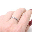 Vintage Wedding Band - Art Deco Platinum & 18k White Gold 2.3 MM Geometric Orange Blossom Eternity Ring - Circa 1930s Size 6.5 Fine Jewelry