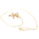 Vintage Lady Godiva Charm - Modernist 9k Yellow Gold Dainty English Legend Female Figural Pendant Necklace - 1960s Equestrian Fine Jewelry