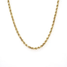 Vintage Rope Chain - Modernist 18k Yellow Gold 2.0MM Diamond Cut Necklace - Circa 1970s Machined Link Barrel Clasp 20" Layering Fine Jewelry