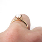 Antique Opal Ring - Edwardian 10k Yellow Gold Cabochon .46 CT Gemstone - Circa 1910s Era Size 5.75 October Birthstone Solitaire Fine Jewelry