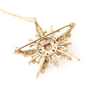 Vintage Opal Necklace - Mid Century 14K Yellow Gold Natural Cabochon Cut Gems - Circa 1960s Era Snowflake Pendant Charm Fine Star Jewelry