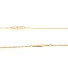 Vintage Station Necklace - Modernist 14k Yellow Gold Filigree Panels Curb Link Chain - Circa 1970s Era 19.5 Inches Spring Ring Fine Jewelry