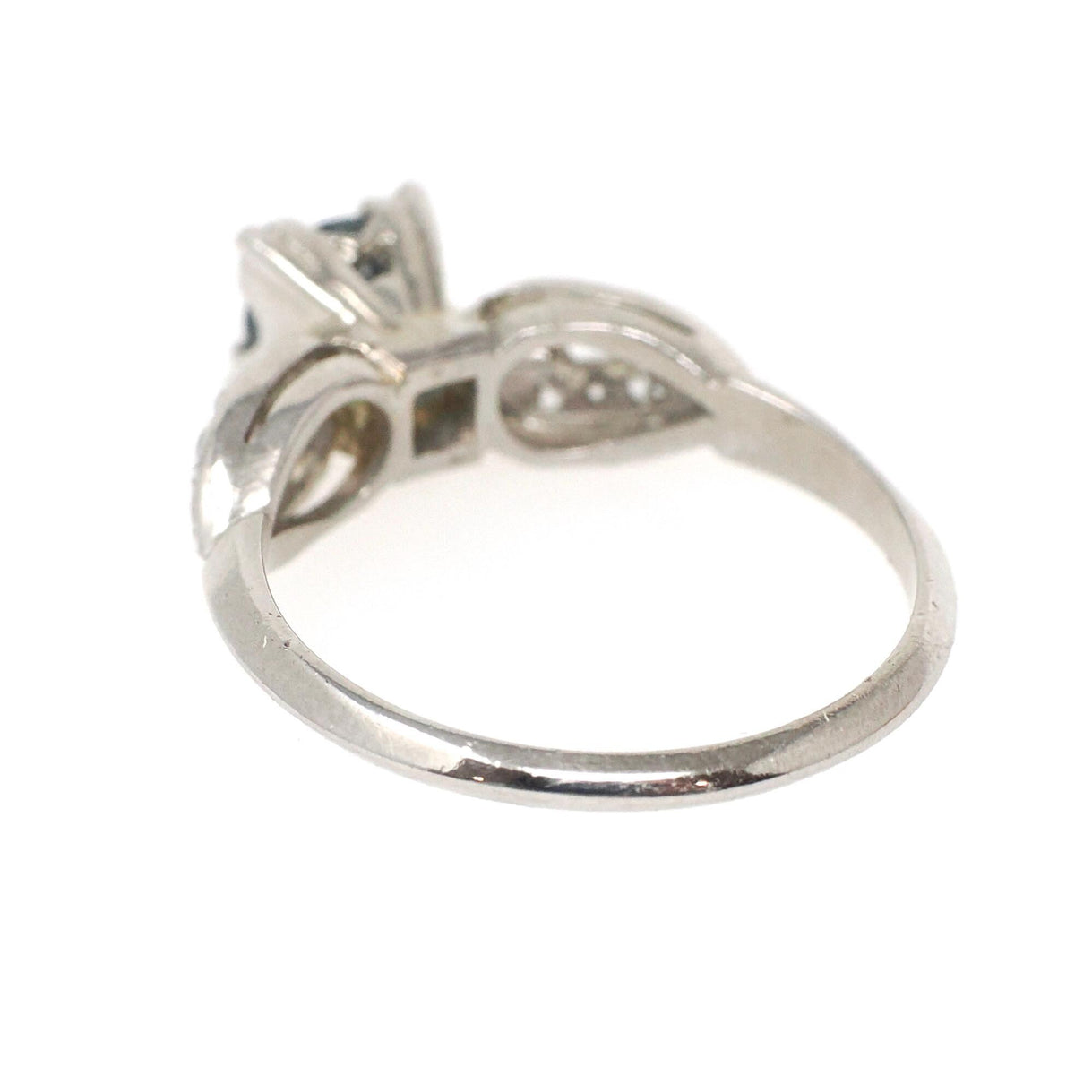 Mint Chrysoberyl & Diamond Ring - Mid Century Platinum Alternative Engagement Natural Green Gemstone - Vintage 1950s Size 5 1/2 Fine Jewelry