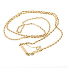 Vintage Rope Chain - Edwardian Era 14k Yellow Gold 2.25 MM Necklace - Signed Peikes 1910 Safety Chain Barrel Clasp 25" Layering Fine Jewelry