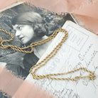 Vintage Rope Chain - Edwardian Era 14k Yellow Gold 2.25 MM Necklace - Signed Peikes 1910 Safety Chain Barrel Clasp 25" Layering Fine Jewelry