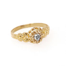 Antique Rose Cut Diamond Ring - Victorian Era 18k Yellow Gold Natural Pear Gem Engagement - Circa 1860s Size 8 1/2 Solitaire Fine Jewelry