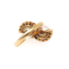 Vintage Pearl Ring - Mid Century Era 18k Yellow Gold Toi Et Moi Crescent Statement Bypass - Circa 1960 Size 8 June Birthstone Fine Jewelry