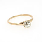 Victorian Diamond Ring - Antique 14k Yellow Gold Old Mine Cut .57 CT Solitaire - Dated Sept 27 1862 Size 7 1/2 Solitaire Bridal Fine Jewelry