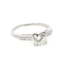 Vintage Engagement Ring - Platinum .76 CTW Natural Transitional Brilliant Cut Diamond - Mid Century Era 1950s Size 5.25 Fine Bridal Jewelry