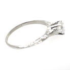 Art Deco Engagement Ring - Antique 18k White Gold .21 CT Natural Round Brilliant Cut Diamond Solitaire - Circa 1920s Size 7.25 Fine Jewelry