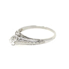 Vintage Engagement Ring - Art Deco 18k White Gold Natural .21 CT Diamond - Circa 1930s Era Size 7 Wheat Design Fine Bridal Statement Jewelry