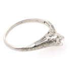 Vintage Engagement Ring - Art Deco 18k White Gold Natural .21 CT Diamond - Circa 1930s Era Size 7 Wheat Design Fine Bridal Statement Jewelry