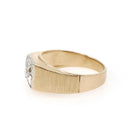 Vintage Diamond Ring - Retro Era 10k Yellow & White Gold .22 CT Bridal Band - Circa 1940s Size 9 3/4 Two Tone Star Fine Statement Jewelry
