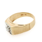 Vintage Diamond Ring - Retro Era 10k Yellow & White Gold .22 CT Bridal Band - Circa 1940s Size 9 3/4 Two Tone Star Fine Statement Jewelry