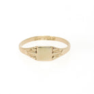 Baby Signet Ring - Mid Century 10k Yellow Gold Children's Blank Square Small Band - Vintage Circa 1950s Era Size 2 Midi Pinky Fine Jewelry