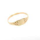 Baby Signet Ring - Mid Century 10k Yellow Gold Children's Blank Square Small Band - Vintage Circa 1950s Era Size 2 Midi Pinky Fine Jewelry