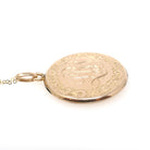 Antique Monogrammed Locket - Edwardian Gold Filled Round Engraved "LBS CRW" Pendant Necklace - Antique Early 1900s Photograph Fine Jewelry