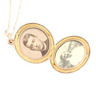 Antique Monogrammed Locket - Edwardian Gold Filled Round Engraved "LBS CRW" Pendant Necklace - Antique Early 1900s Photograph Fine Jewelry