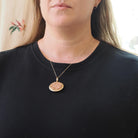 Gemstone Fob Necklace - Contemporary 14k Yellow Gold Double Sided Labradorite & Copper Metallic Druzy Pendant - Circa 2000s Era Fine Jewelry