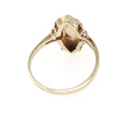 Blank Signet Ring - Modernist 10k Yellow Gold Navette Marquise Scallop Shield - Vintage Circa 1970s Size 4 3/4 Personalizable Fine Jewelry