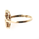 Blank Signet Ring - Modernist 10k Yellow Gold Navette Marquise Scallop Shield - Vintage Circa 1970s Size 4 3/4 Personalizable Fine Jewelry
