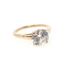 Vintage Zircon Ring - Contemporary 14k Yellow Gold Dispersion Gemstone Solitaire - Estate 2000s Size 6.5 Alternative Engagement Fine Jewelry