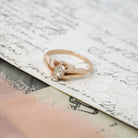 Victorian Diamond Ring - Antique 10k Rosy Gold .29 CT Natural Old Mine Cut Solitaire - Circa 1890s Era Size 7 Fine April Engagement Jewelry