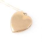Vintage Heart Locket - Retro Gold Filled Pinstripe Style Design Large Pendant Necklace - Circa 1940s Era Photograph Keepsake 40s Jewelry