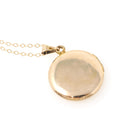 Letter "R" Locket - Vintage Gold Filled Round Statement Linear Engraved Single Initial - Retro Circa 1940s Era Photograph Keepsake Jewelry