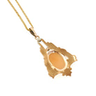 Vintage Cameo Pendant - Retro 10k Gold Filled Carved Shell Pendant Necklace - Circa 1940s Era Woman's Silhouette Statement Keepsake Jewelry